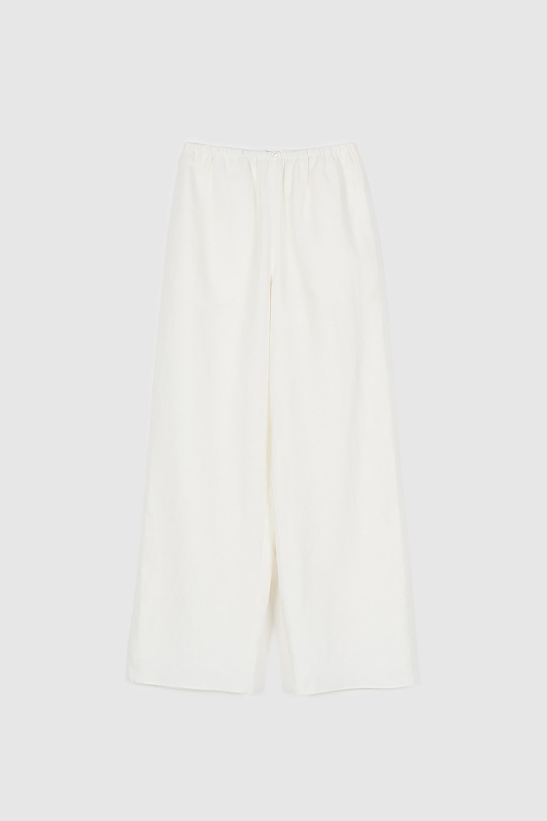 Easy Linen Band Pants (White)