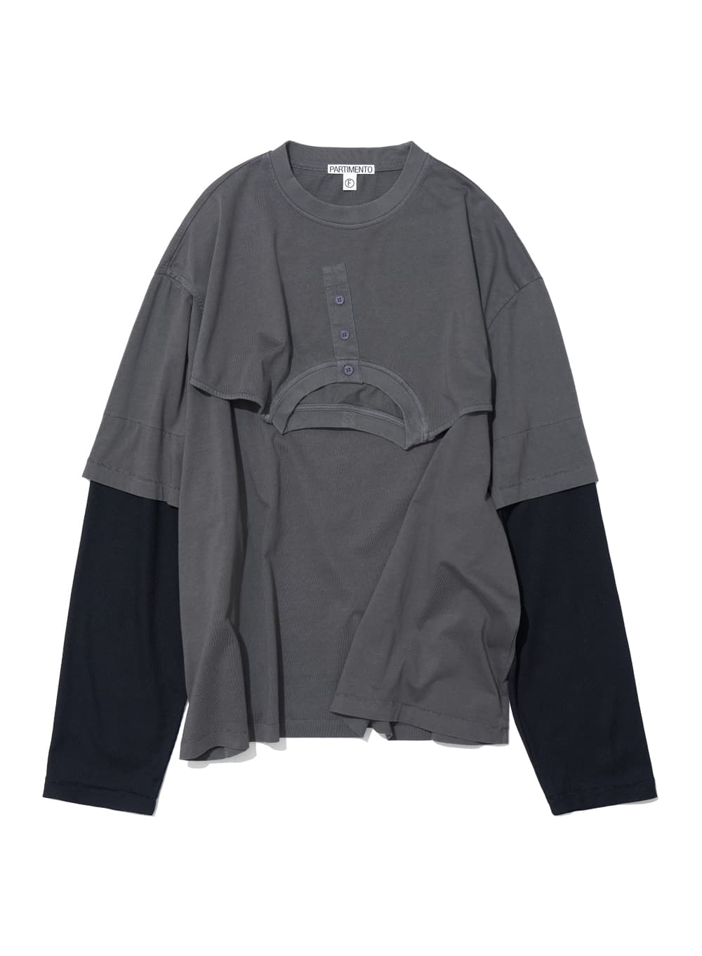 DECONSTRUCTED LAYERED TEE_CHARCOAL