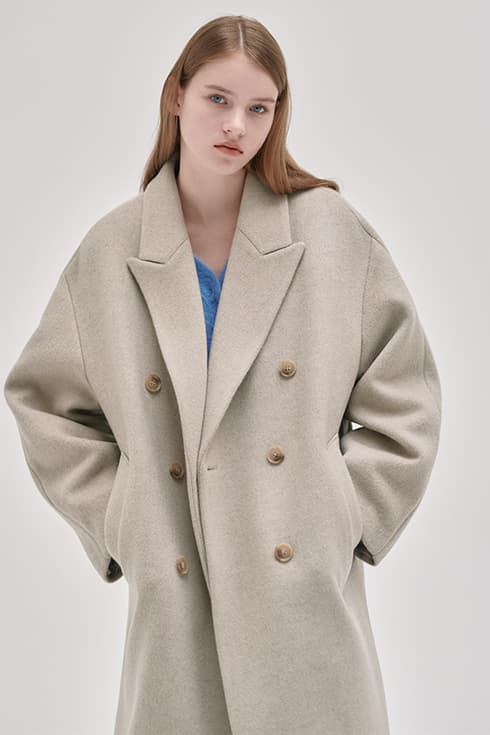 23WN peaked lapel cocoon coat [OAT]