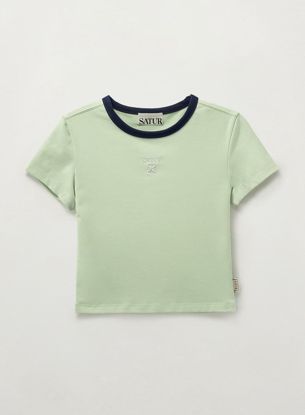 (W) Apero Crop Ringer T-Shirt - Mint