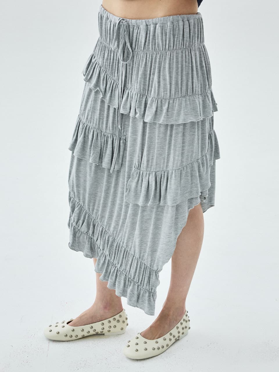 MIDI SKIRT FRILL_GREY