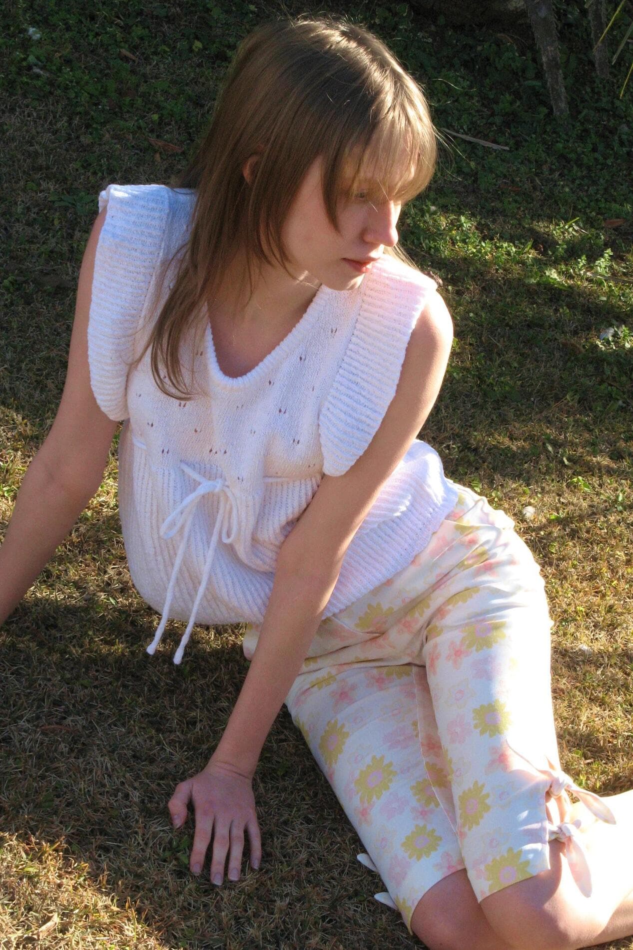 Punching Ribbed Vest (White)
