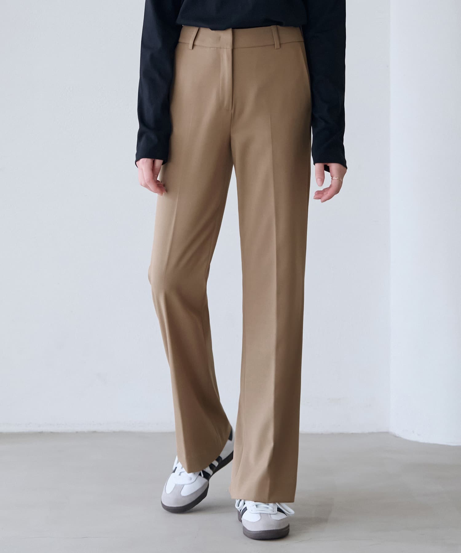 컴피 울 스트레이트 슬랙스 [BEIGE]