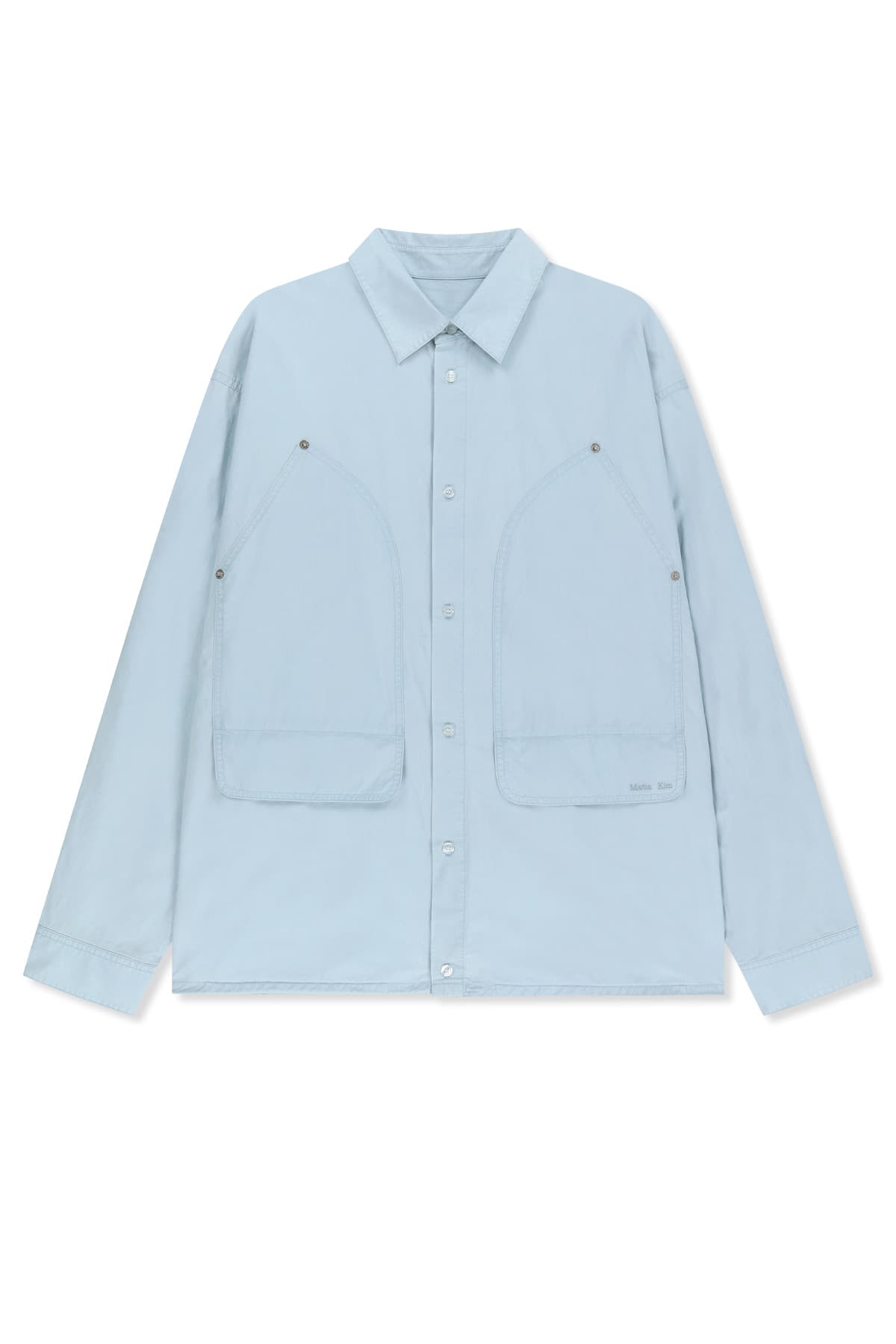 WASHED COTTON DRAWSTRING SHIRT IN SKY