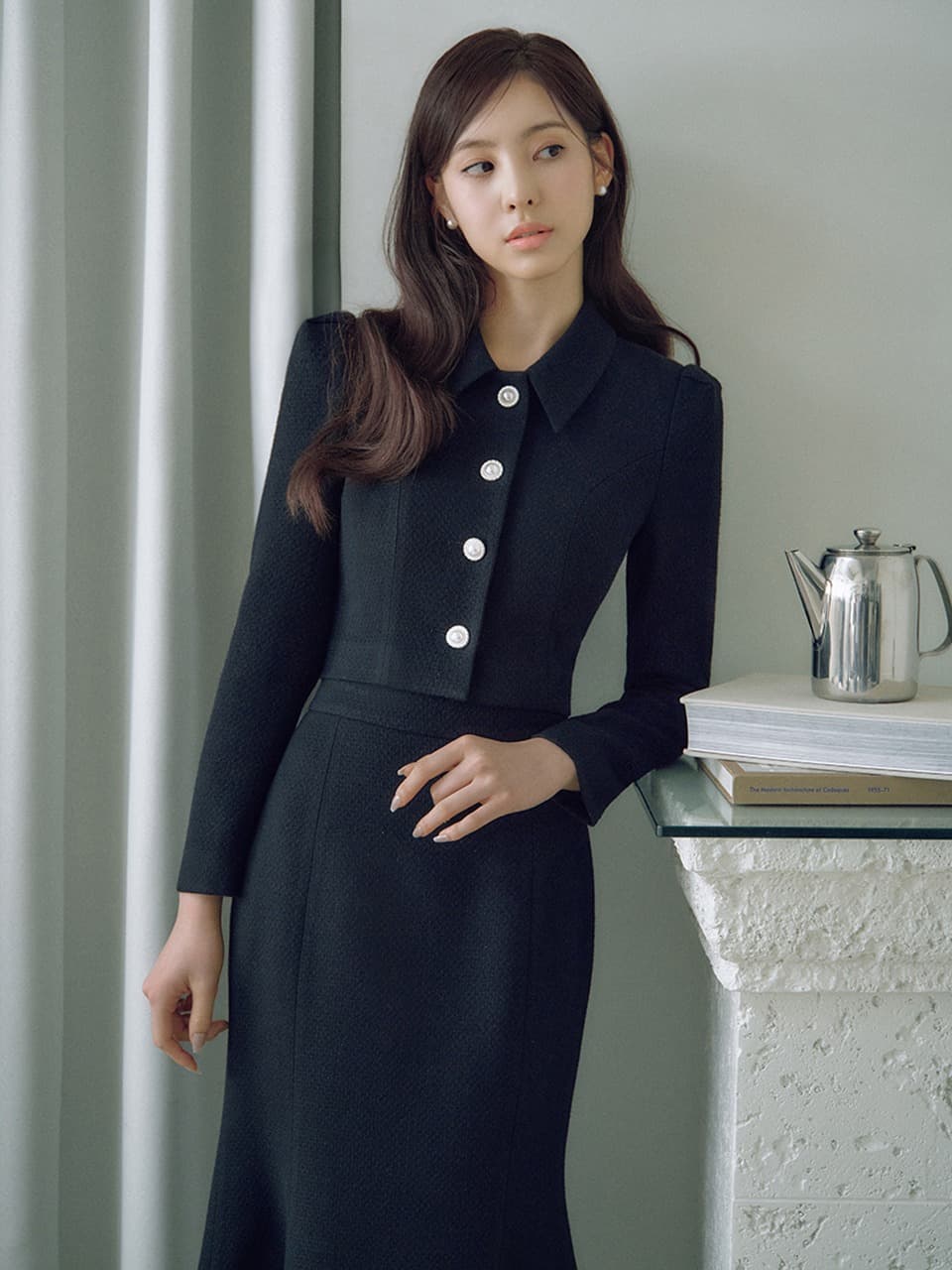 Marit crop jacket_Navy