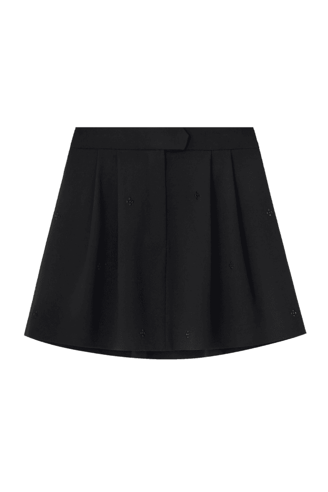 Starlet Pleat Mini Skirt (Black)