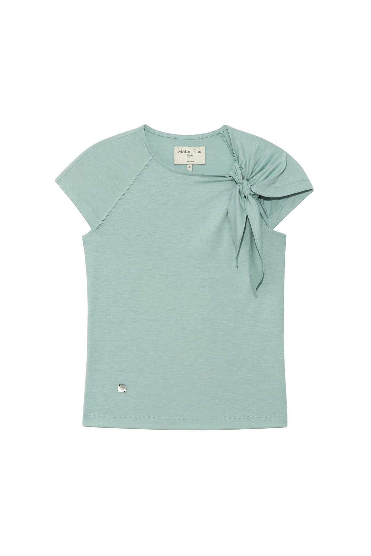 UNBALANCE TIED SHIRRING TOP IN MINT