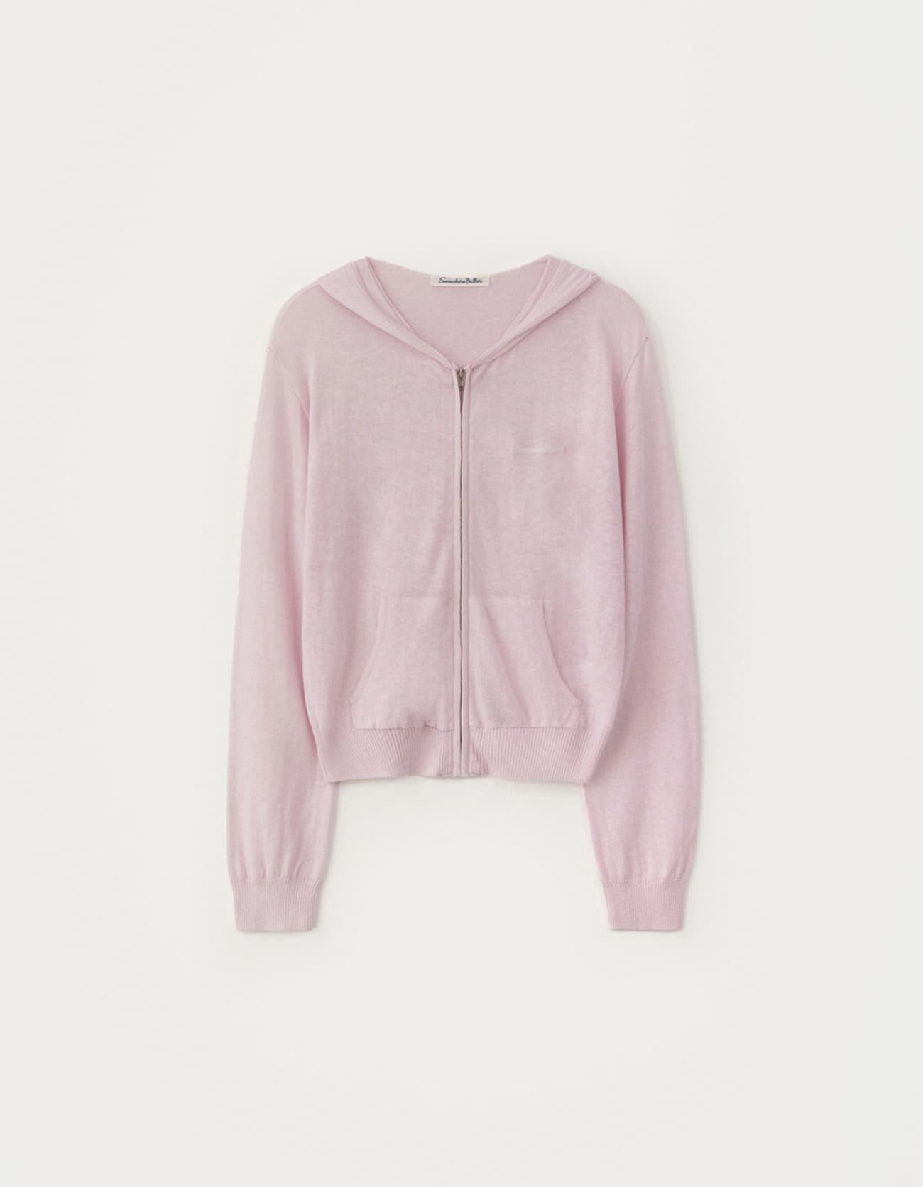 Mate Knit Zip-Up Hoodie - Light Pink