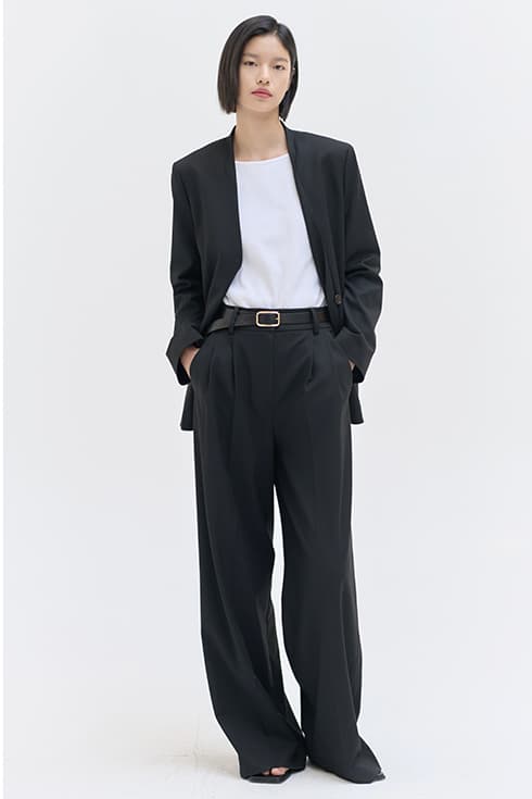 25SN two-tuck wide pants [BK]