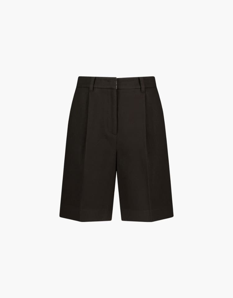 wool half pants - brown