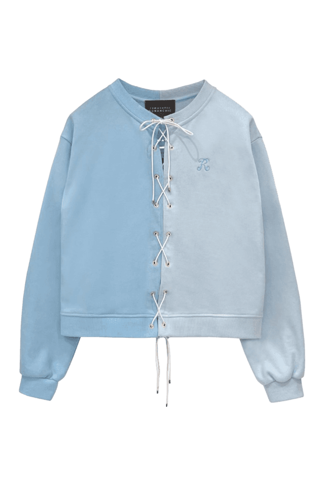 Romantic Cross Tie Sweatshirt (Sky Blue)