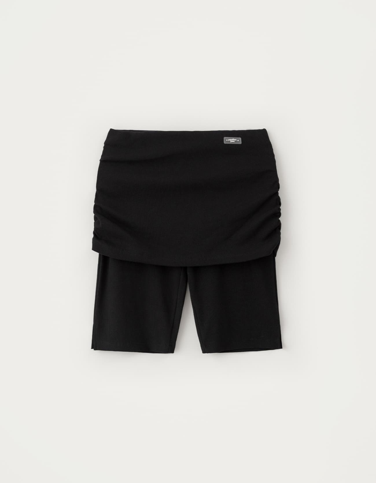 7.3 출고 Fold Shirring Biker Shorts - Black