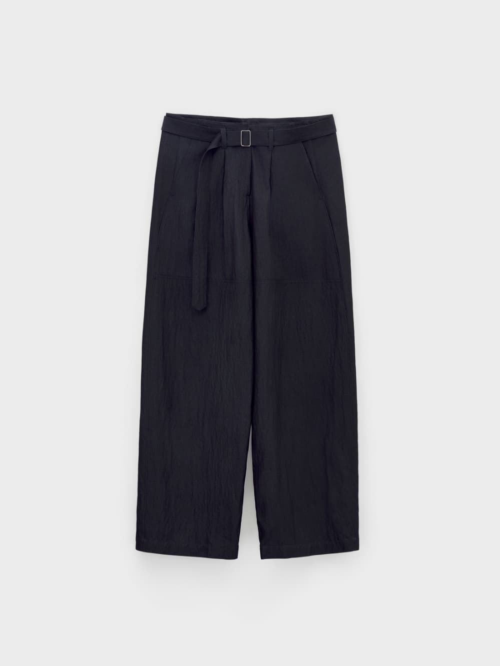 Wide-Fit Belted Pants_Navy