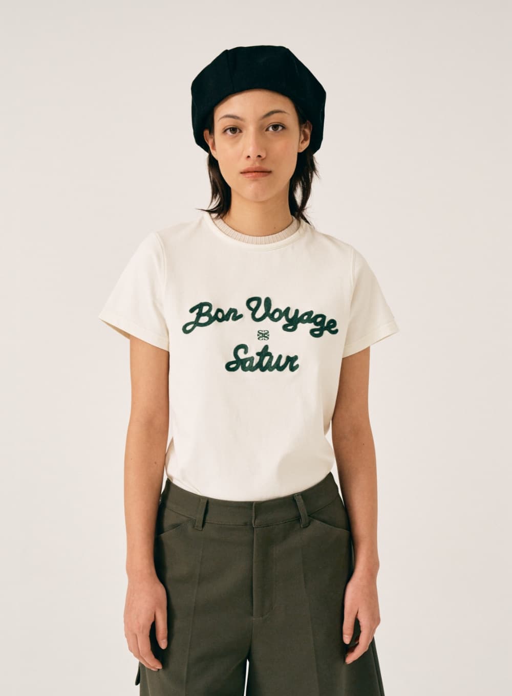 (W) Satur Logo Voyage T-Shirt - Pine Green