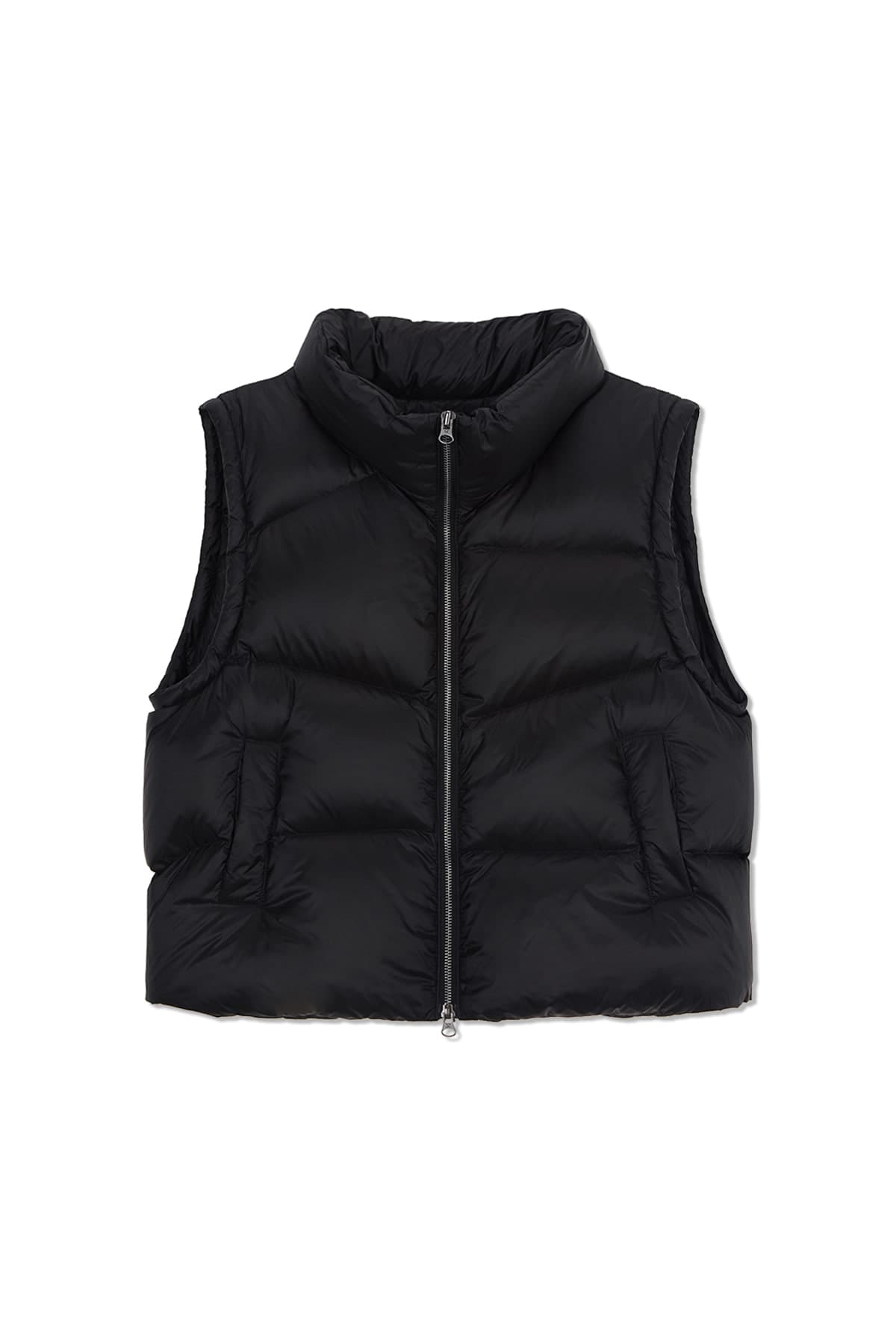 UNBALANCE QUILTED DOWN VEST FOR WOMEN IN BLACK