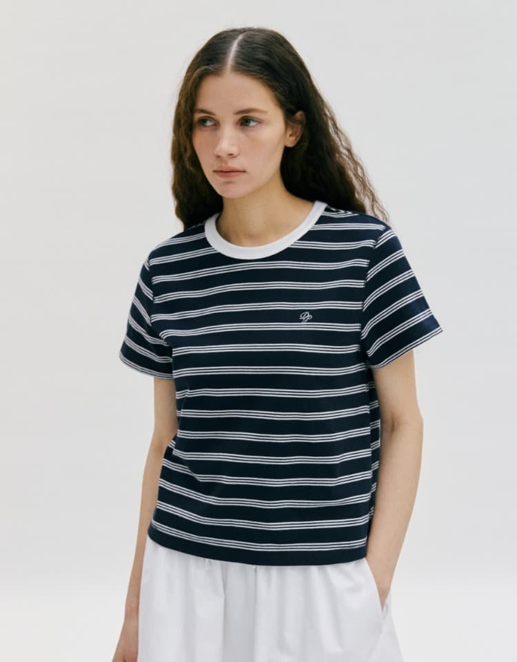 dp logo stripe t-shirt - navy