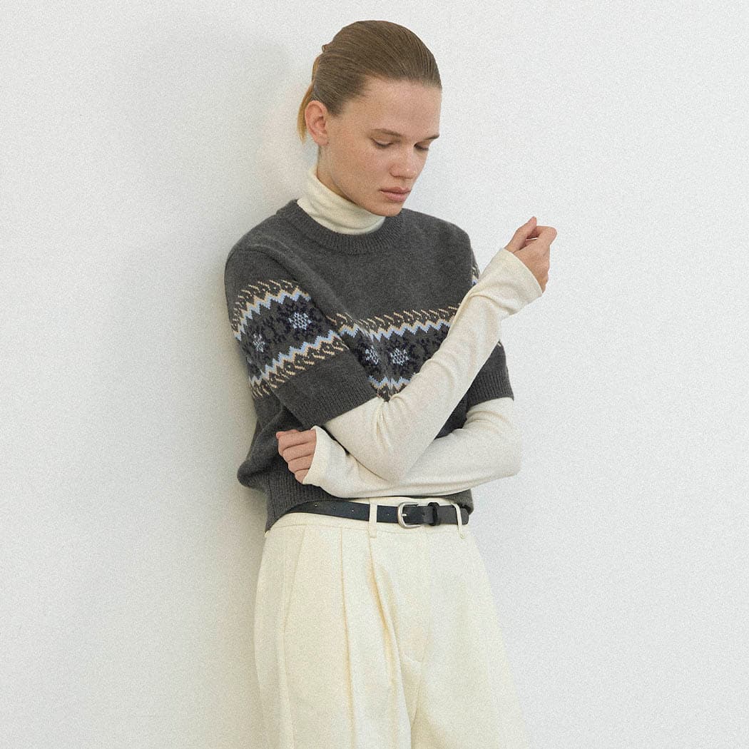 (T-6953)NORDICK HALF SLEEVE KNIT