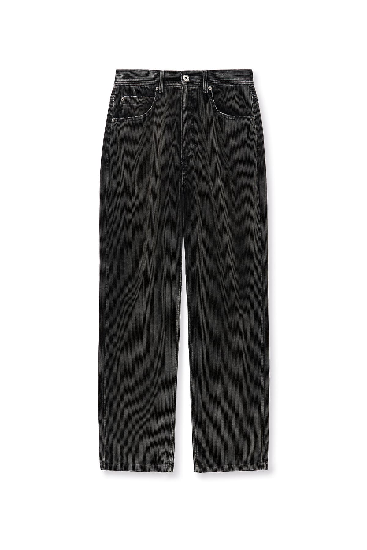 WASHED CORDUROY PANTS FOR MEN IN CHARCOAL