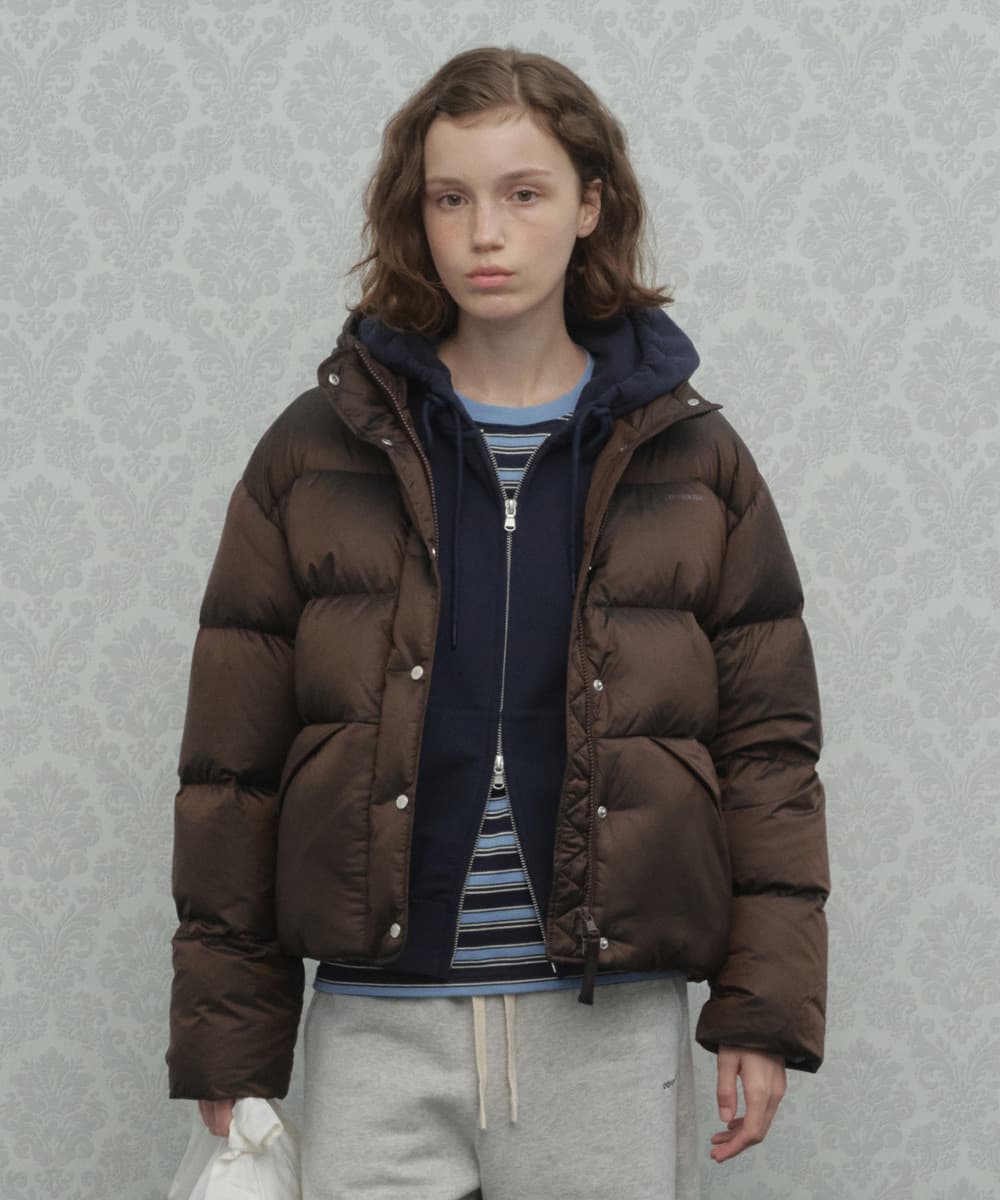 우먼 후드 다운 자켓 Brown