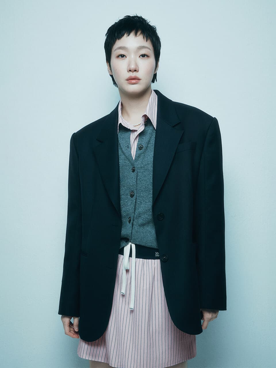 WOOL OVERSIZED SINGLE JACKET_NAVY
