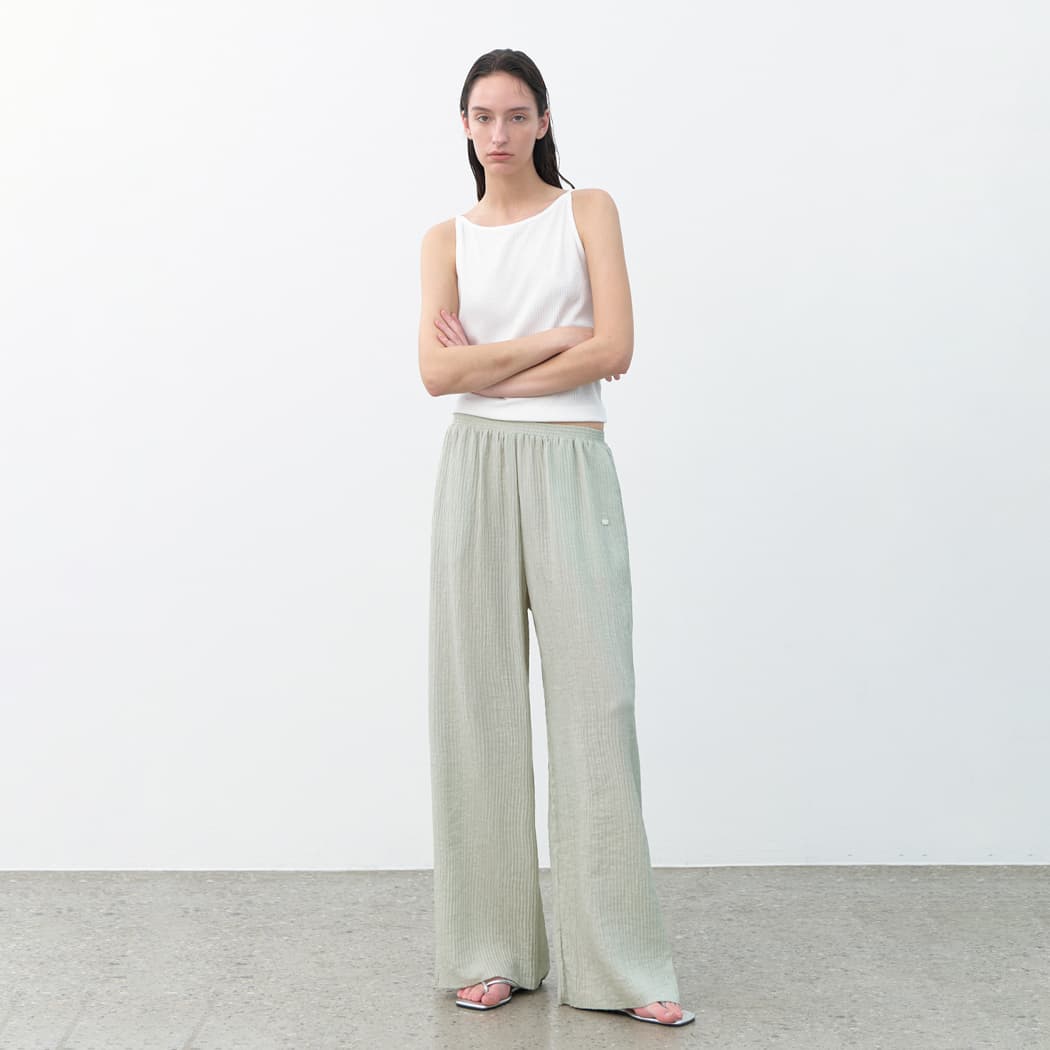 (PT-5636)LIT PLEATS BANDING PANTS
