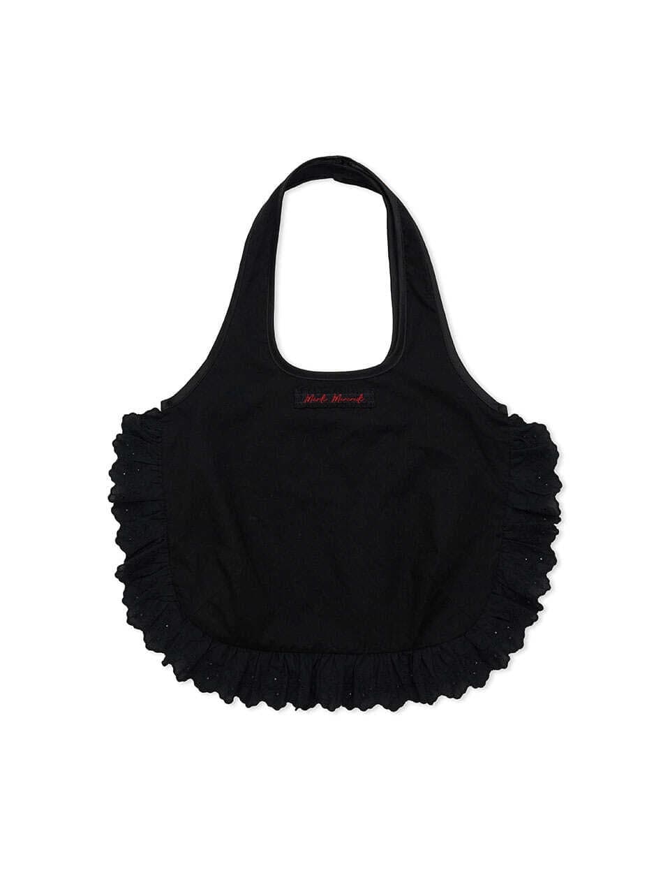 SHEER COTTON BAG FRILL_BLACK