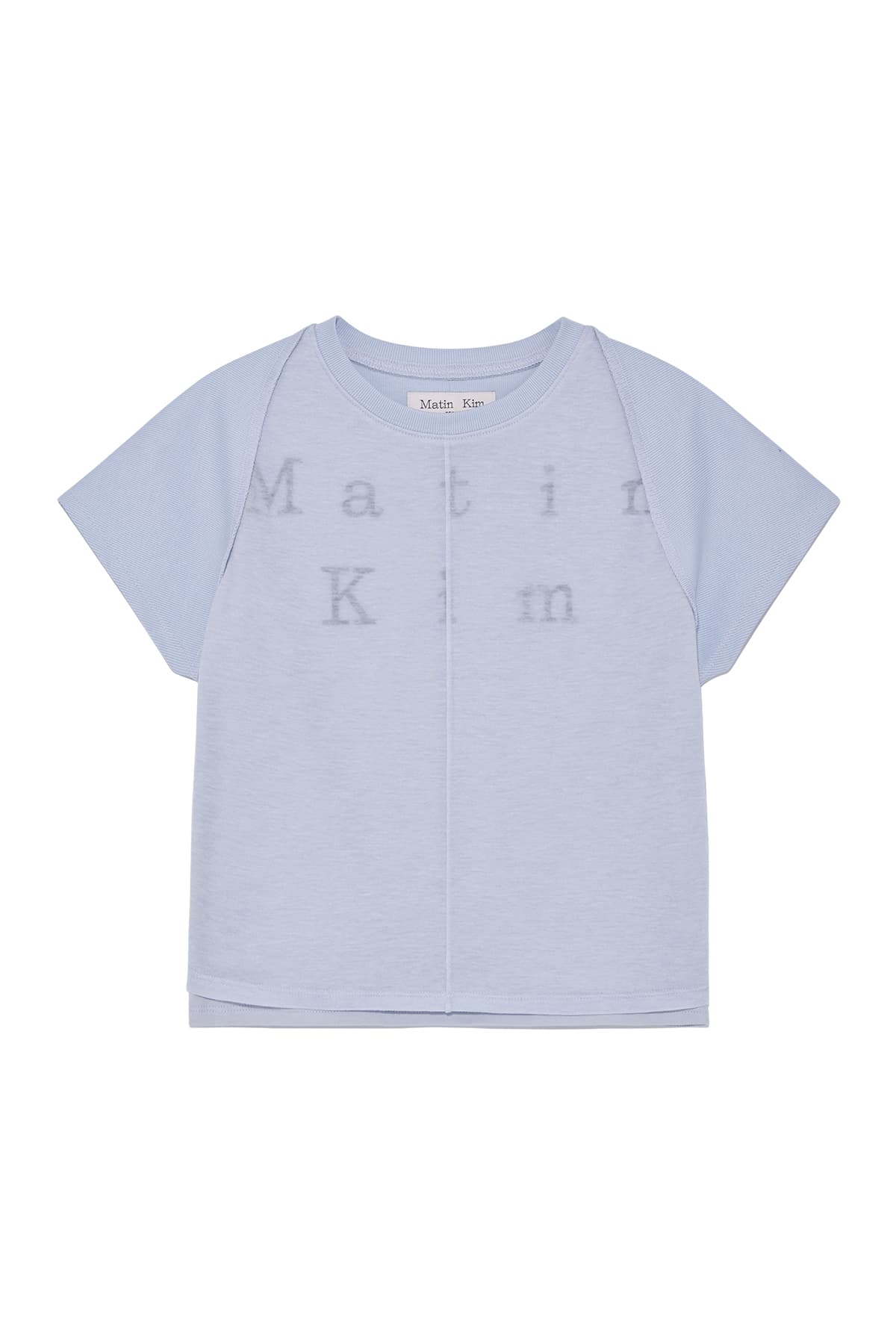 PINTUCK LAYERED SLIM CROP TOP IN LIGHT BLUE