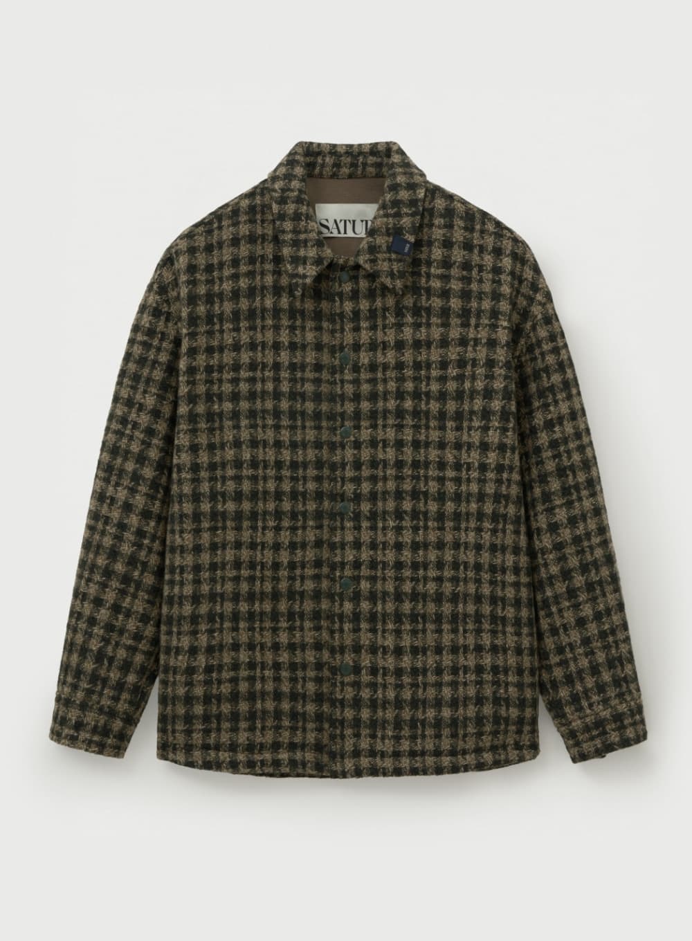 Check Fleece Shirt Jacket - Khaki