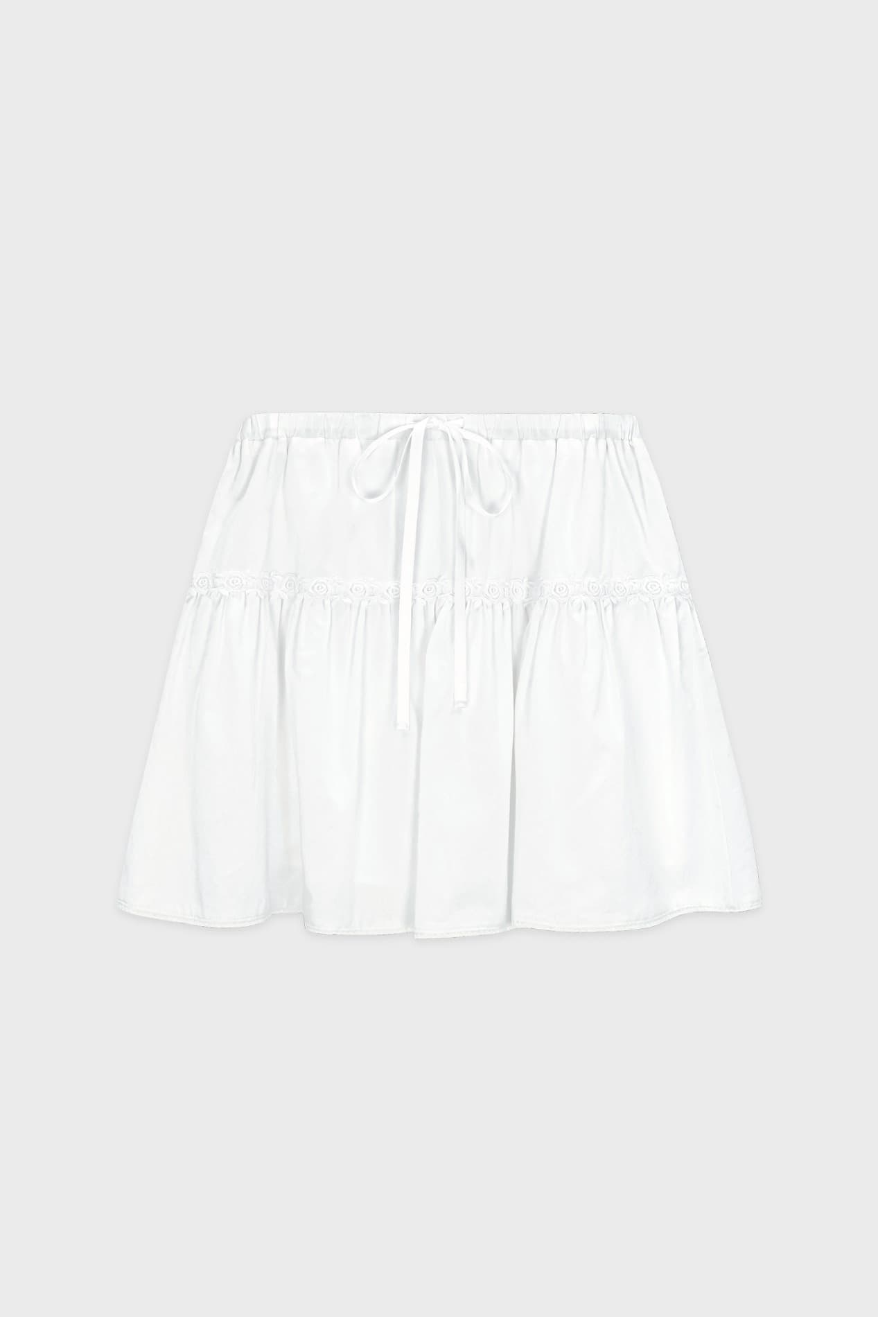 Rose Lace Skirt (White)