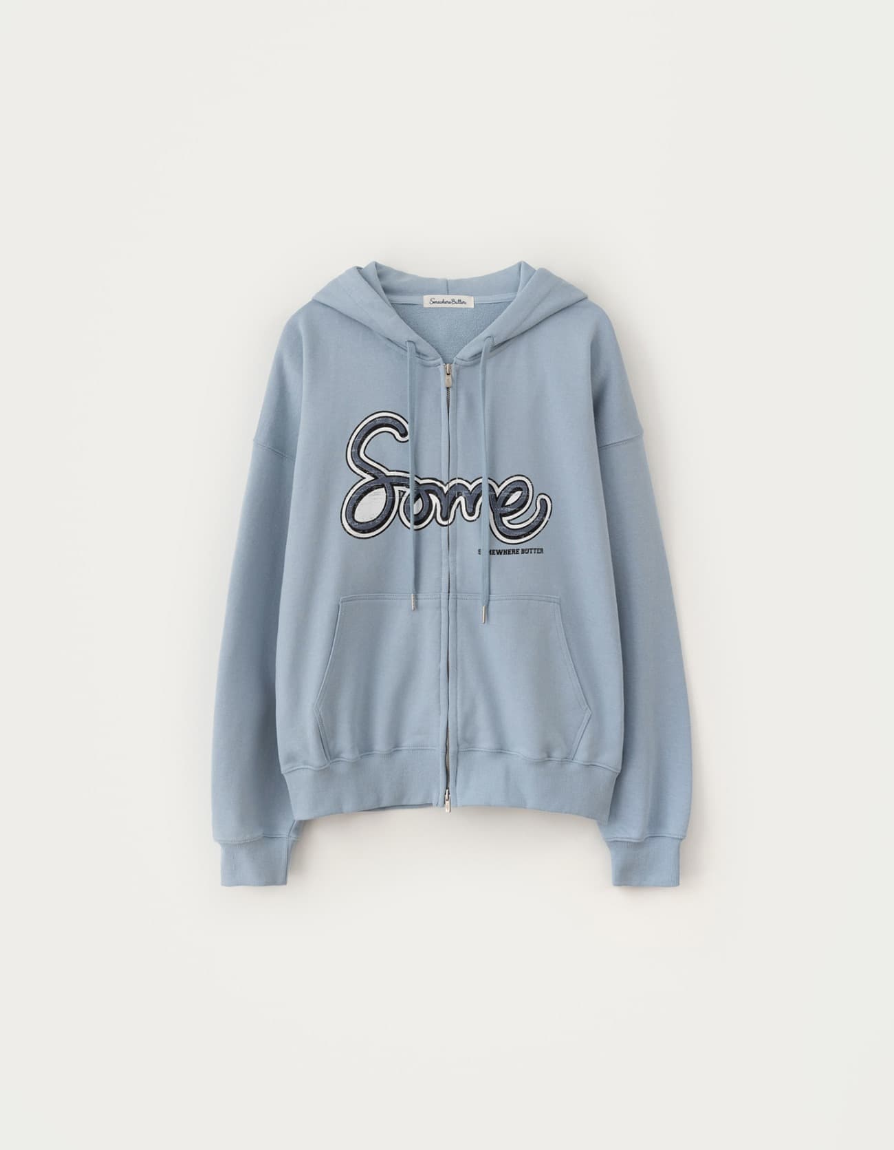 Some Logo Hoodie Zip-Up - Light Blue