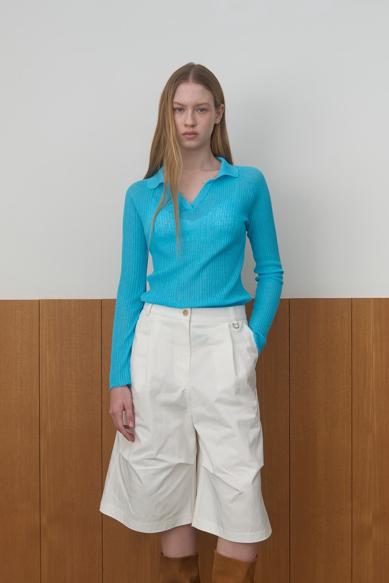 SHEER PIQUE KNIT_AQUA
