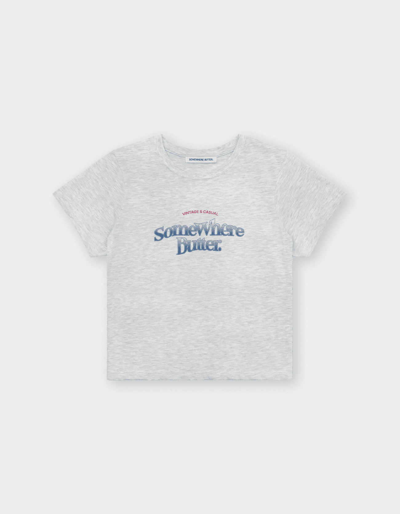Gradation Wave Logo Top - White Melange