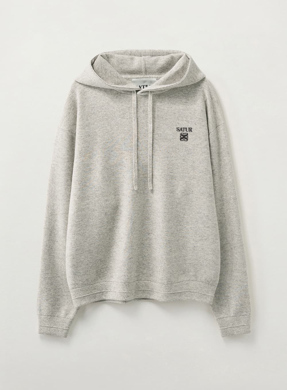 Classic Semi Loose Fit Knit Hoodie - Oatmeal