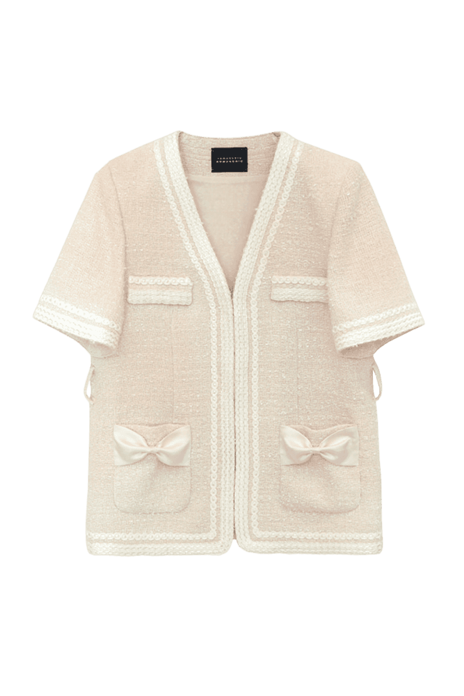 Tweed Ribbon Jacket (Beige) 정채연 착용