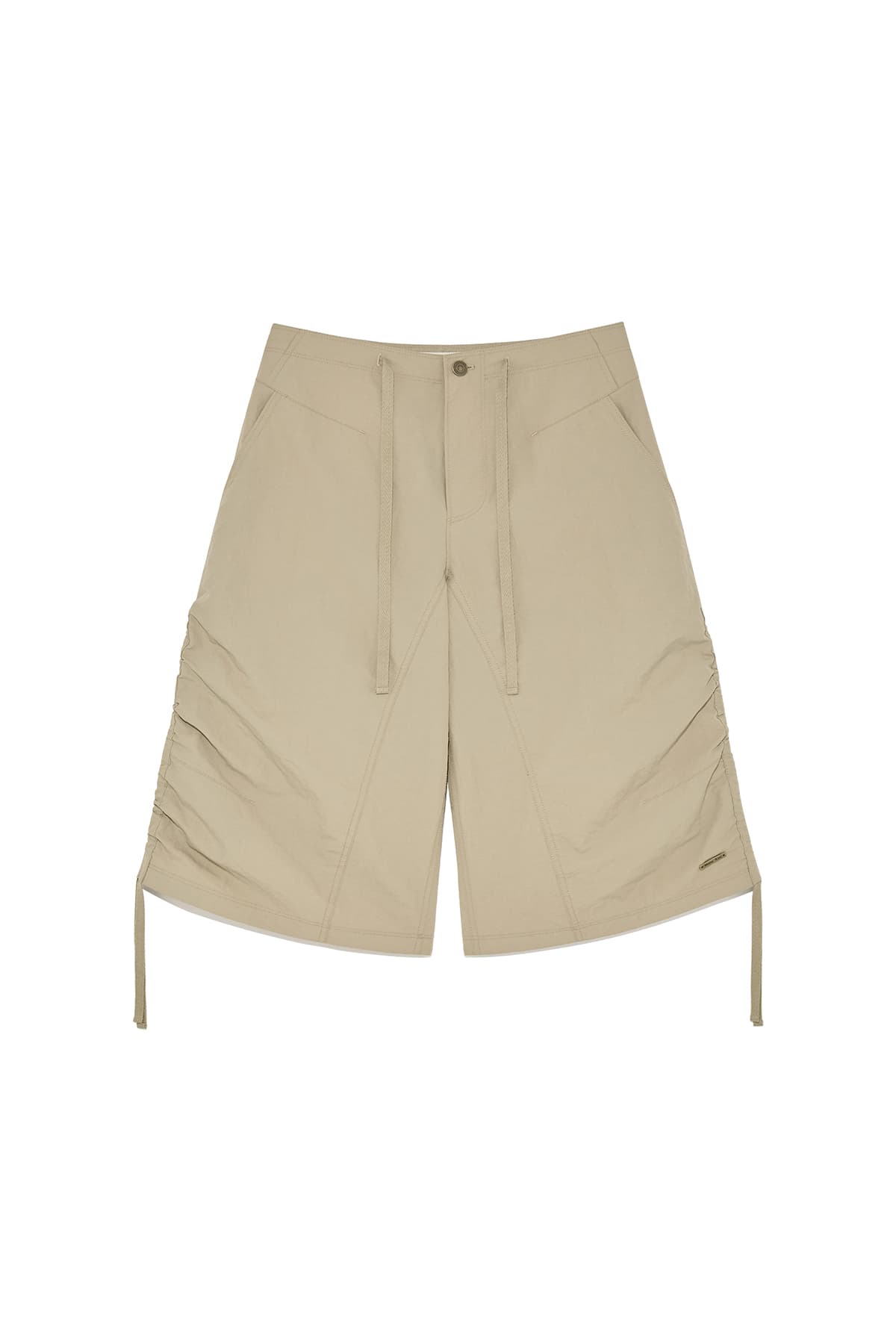 NYLON STRING HALF PANTS IN BEIGE