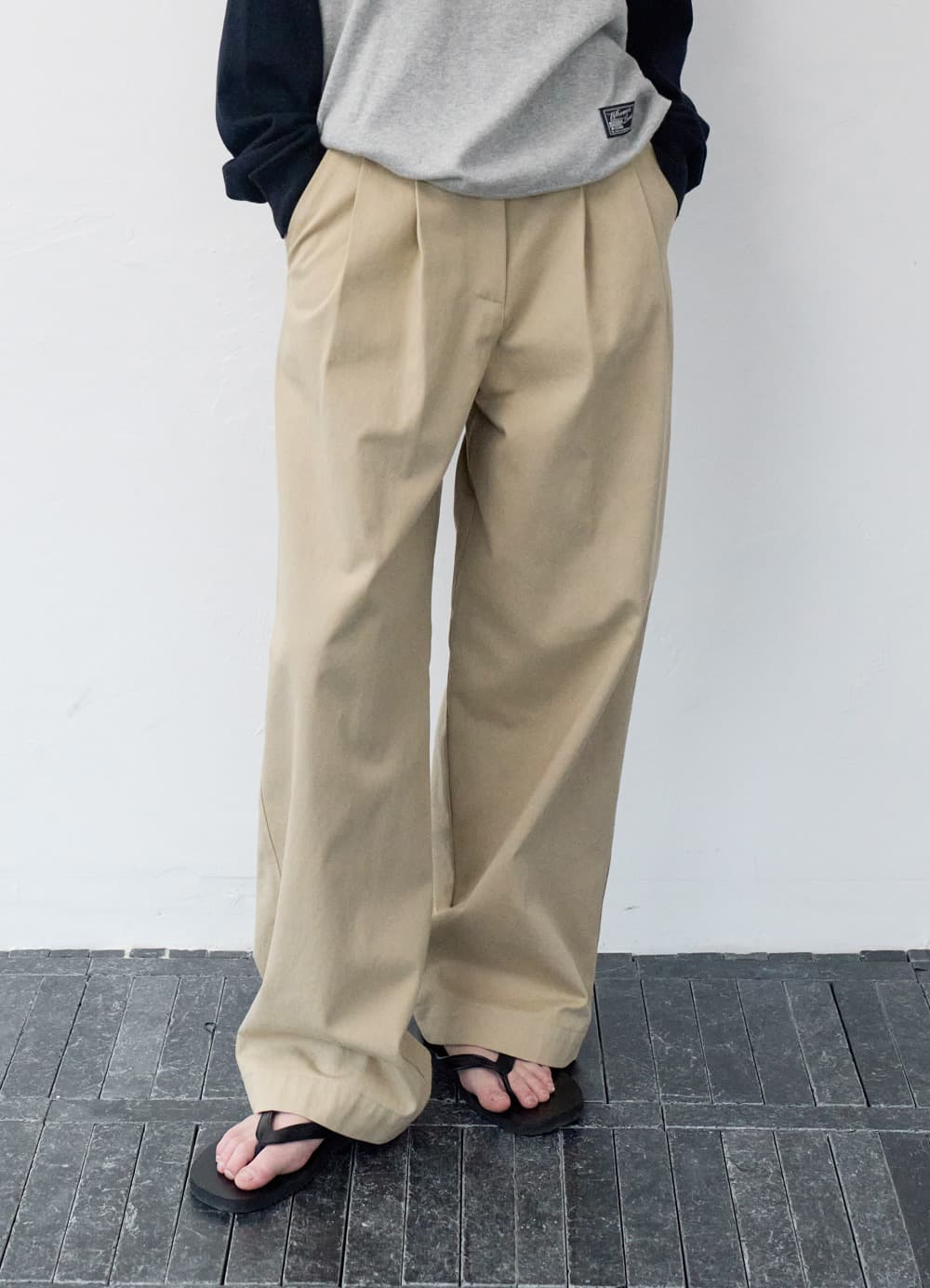 Relaxed Cotton Chino Pants - Peanut Beige