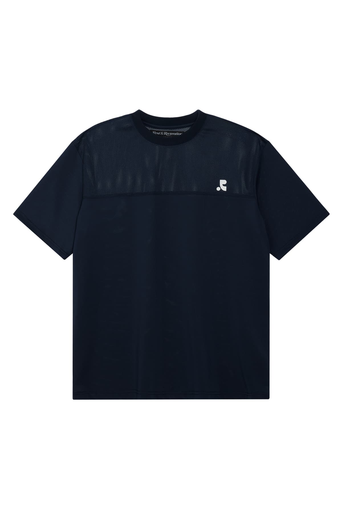 MESH CREWNECK T-SHIRT - NAVY