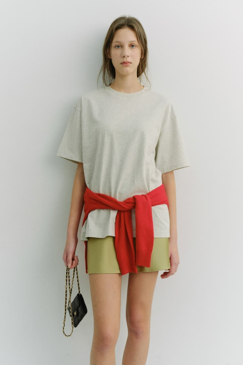 UNISEX LOOSE T-SHIRT OATMEAL MELANGE_UDTS6A112I1