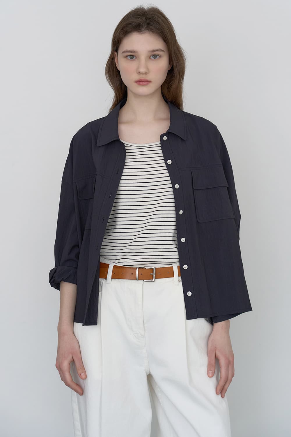 Two-way pocket shirt-jacket Navy [N6PSBL03]