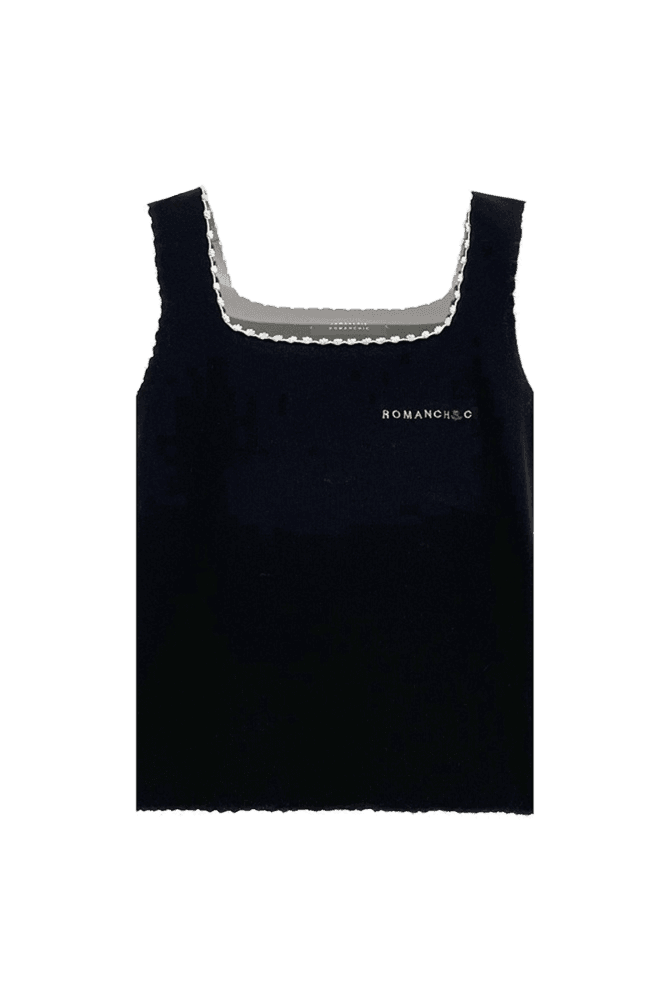 Contrast Trim Logo Tank (Black)