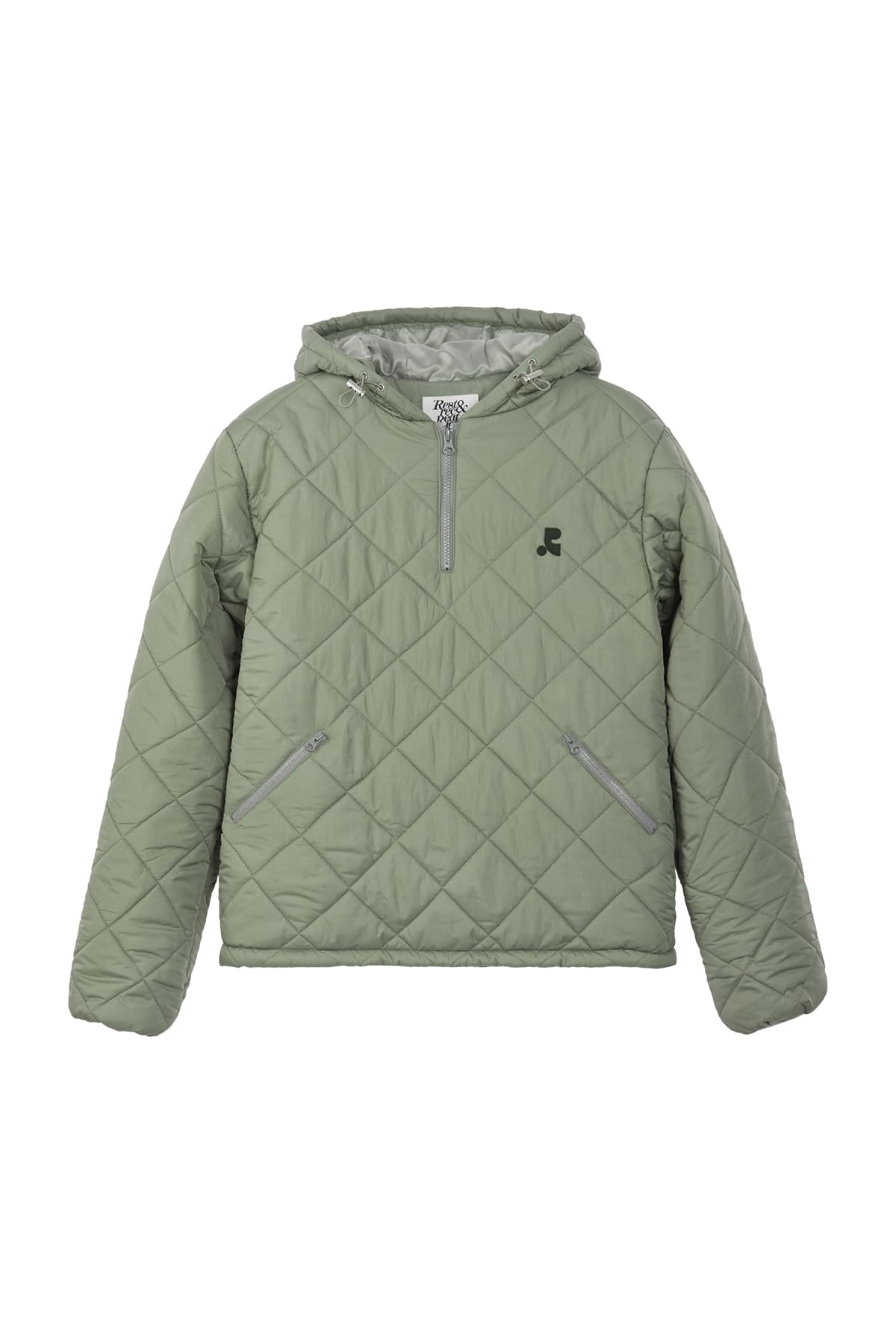 QUILTED HOODIE - KHAKI