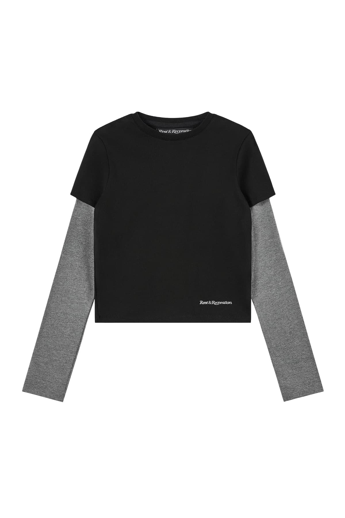 LAYERED SLEEVE TOP - BLACK