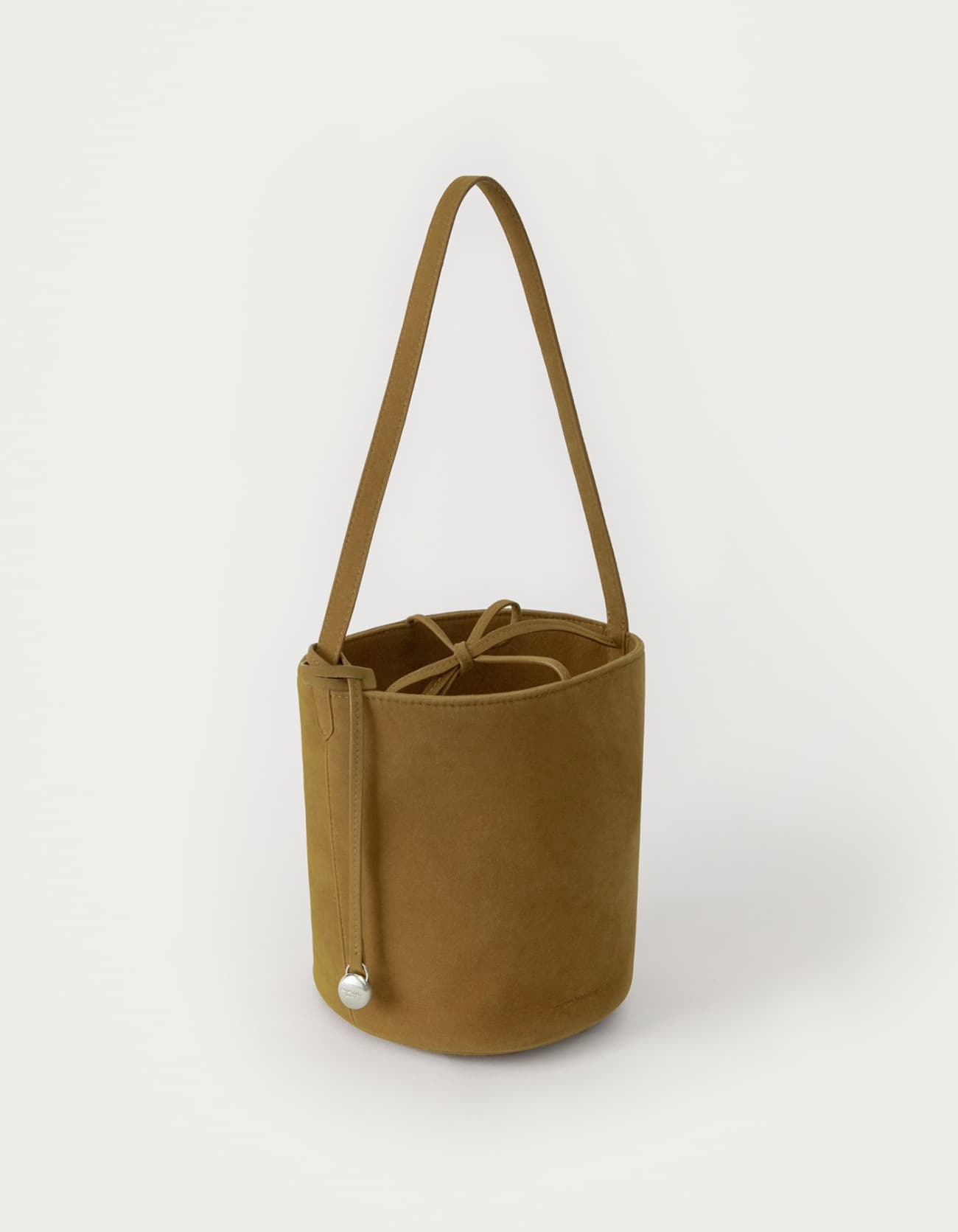 Suede Basket Bag - Camel