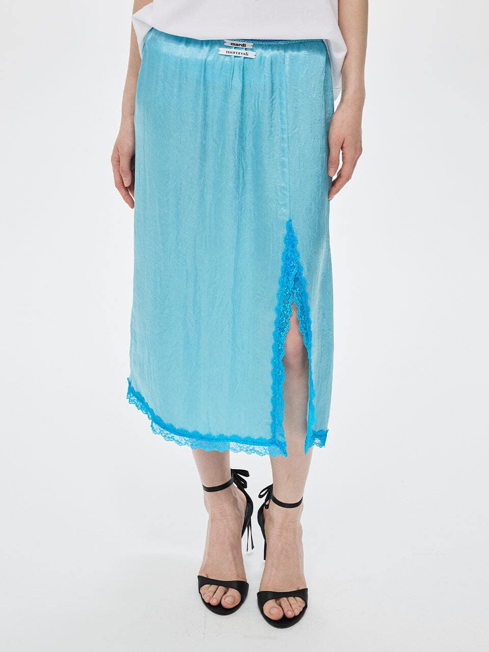SATIN MAXI SKIRT DOUBLE LABEL LACE_BLUE