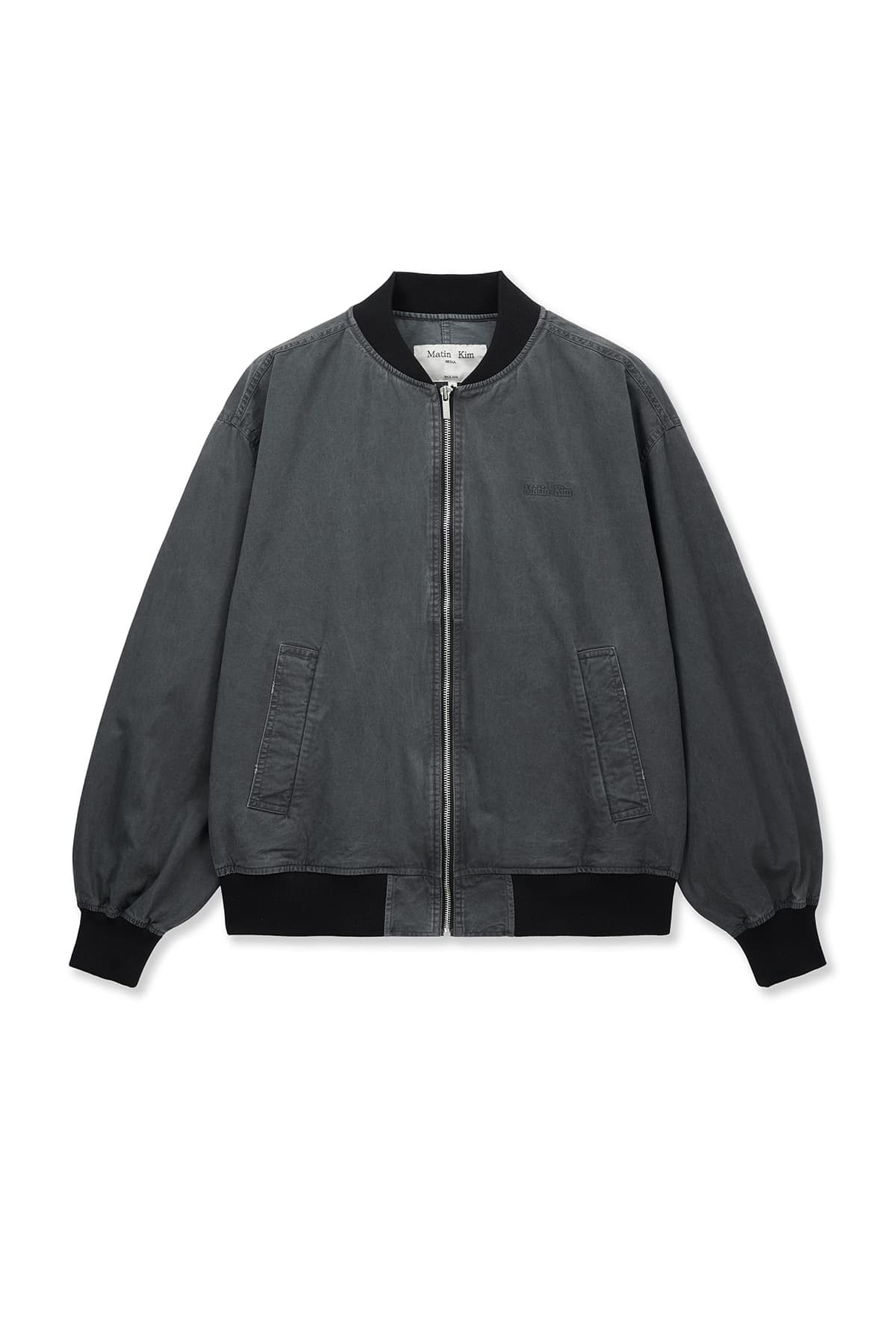 VINTAGE WASHED BACK LOGO JUMPER IN CHARCOAL