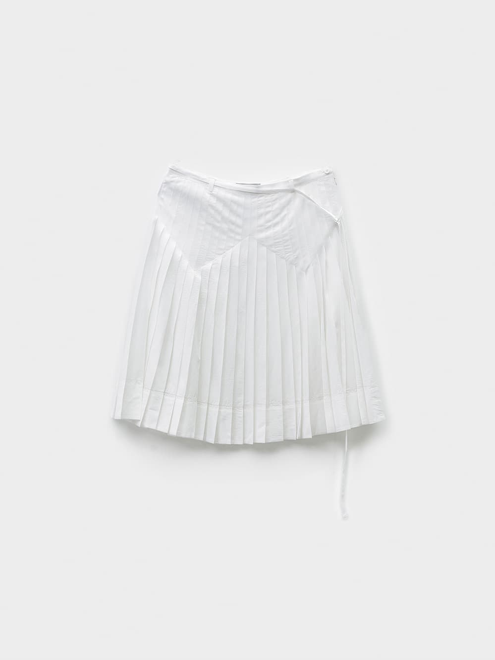 Pleated Midi Skirt_White