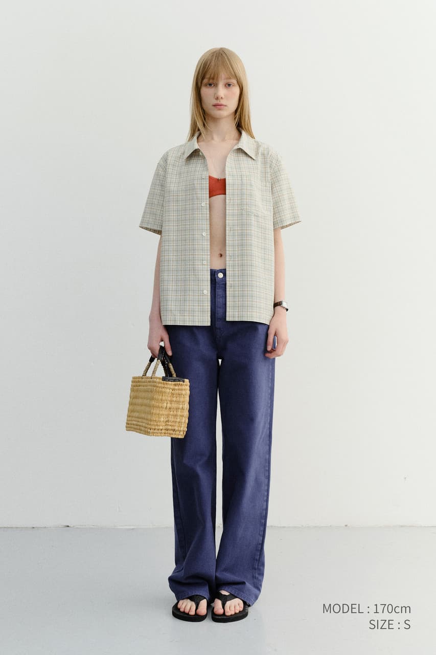 UNISEX CHECKED PAJAMA SHIRT OLIVE CHECK_UDSH6B133K1
