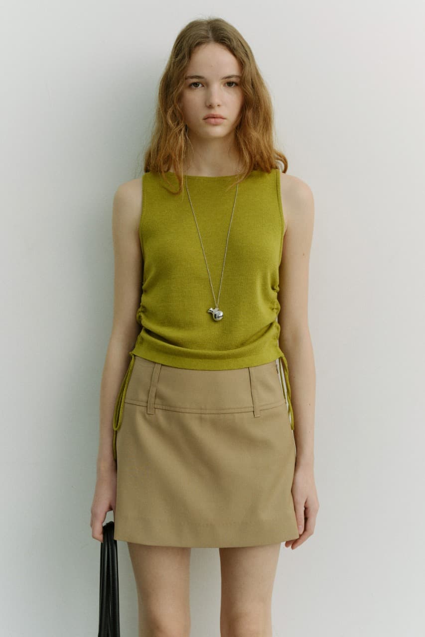LAYERING KNIT TOP OLIVE GREEN_UDSW6A202K2