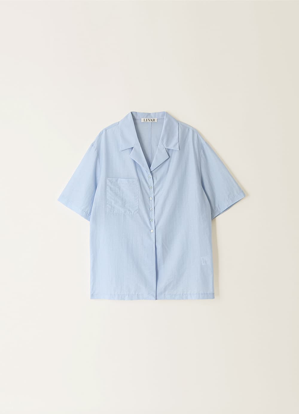 Open-Collar Silket Shirt - Cloudy Blue