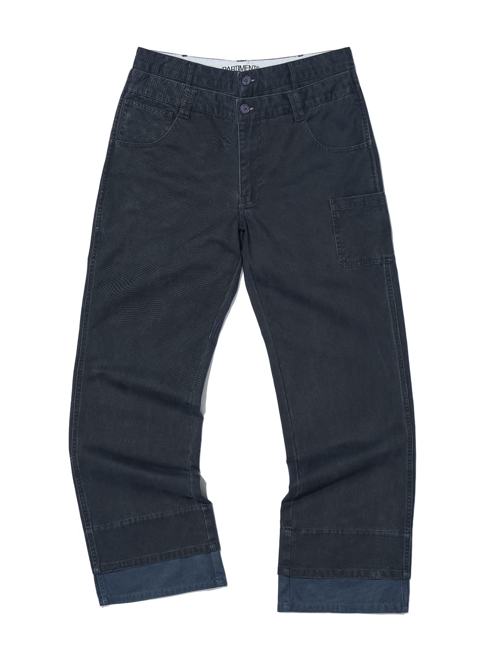 WASHED DOUBLE-LAYER PANTS_CHARCOAL